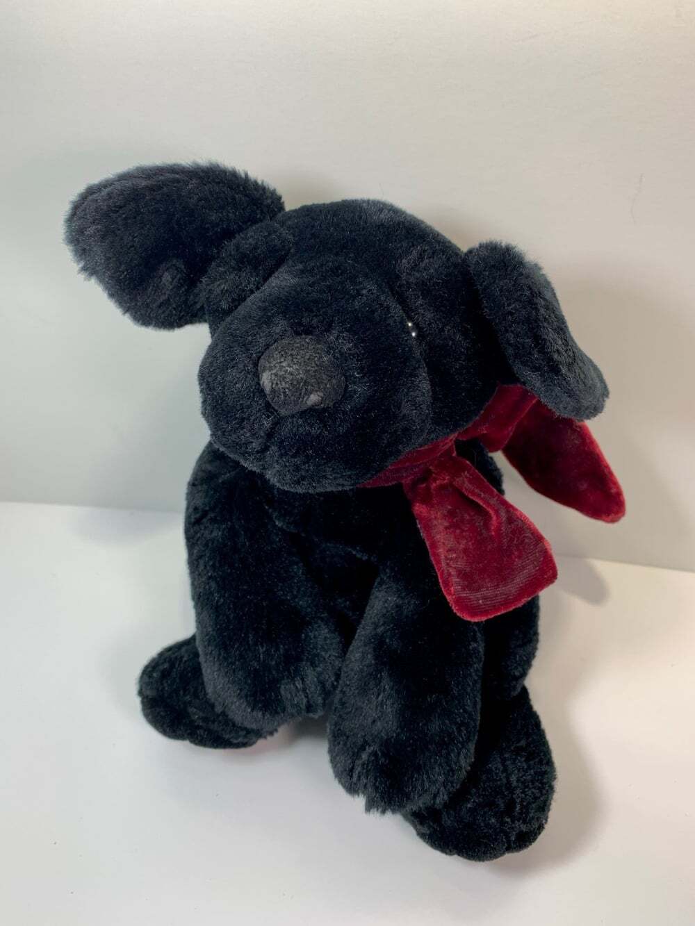 Russ Berrie Black Labrador Puppy Dog Ginger Plush Stuffed Animal 10"